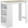 [en.casa] 3 Shelves White & Oak Bar Table 50x110cm